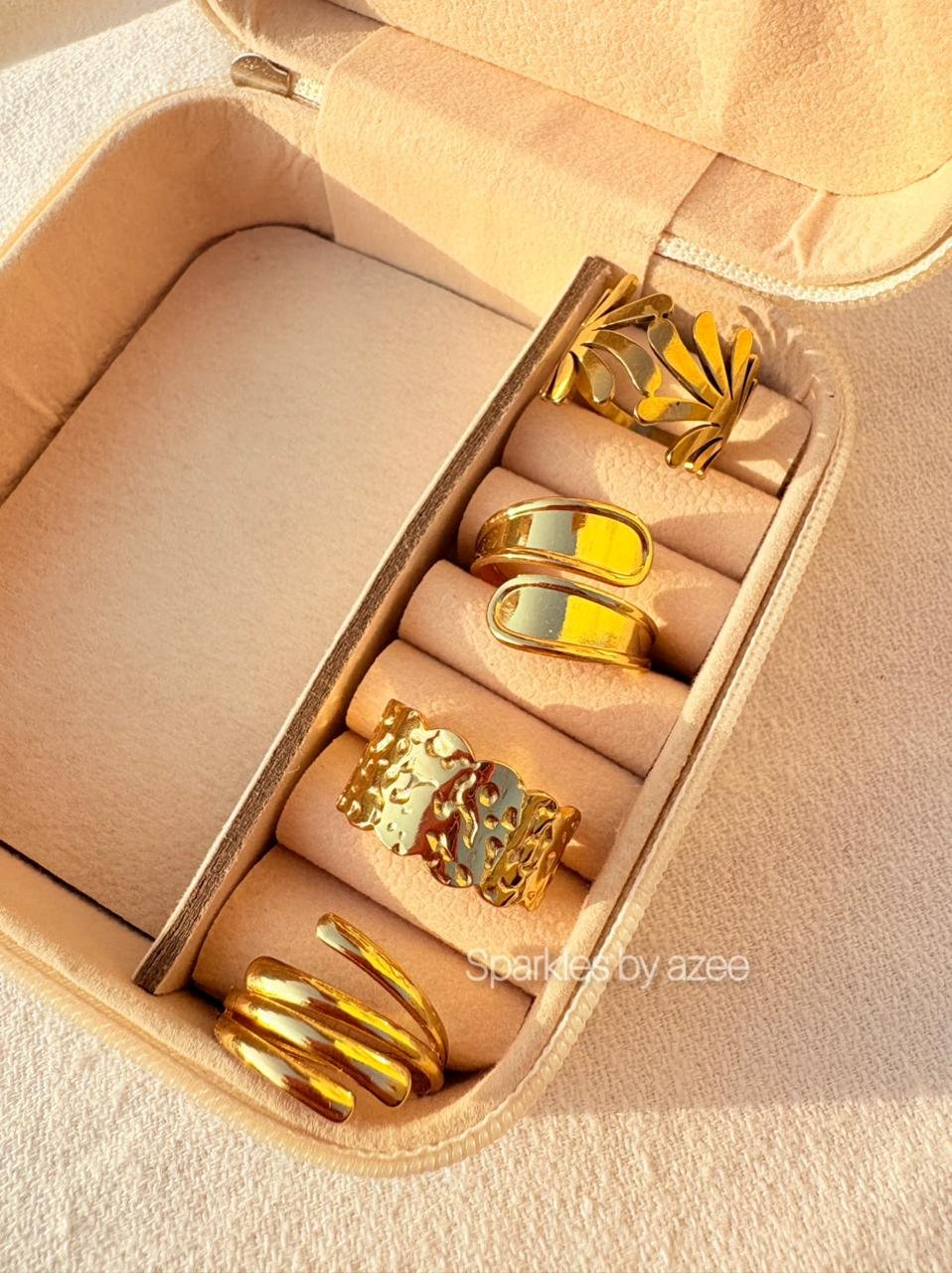 Luxuary Stainless Steel Gold Rings - (18k Gold Plated )